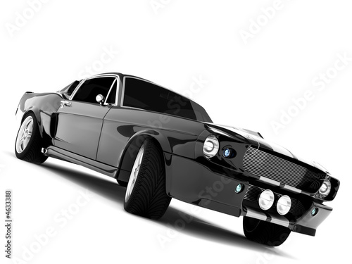 Black Classical Sports Car