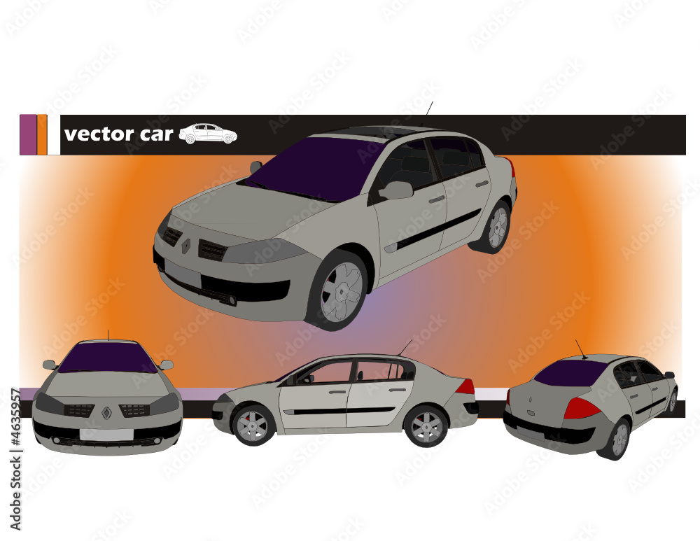 carro 3d en vector