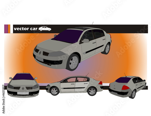 carro 3d en vector