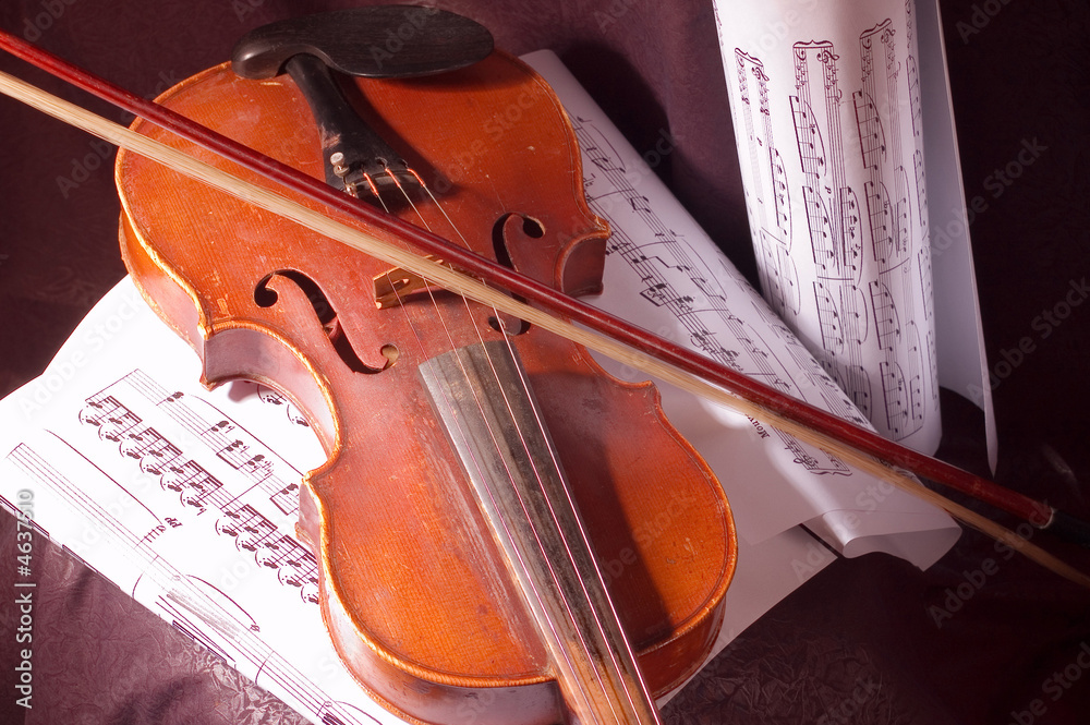 Fototapeta premium Violin and note