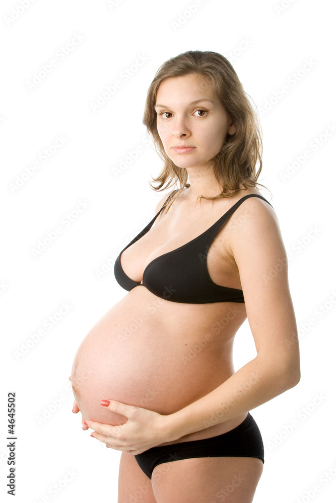 Pregnant beauty isolated