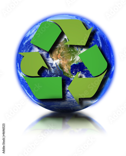 Earth and recycle symbol