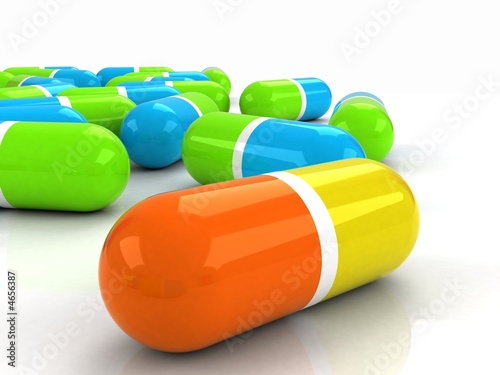Naklejka 3d tablets on white background