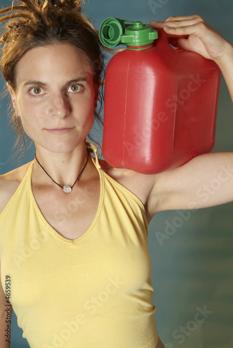 woman with jerry can photo