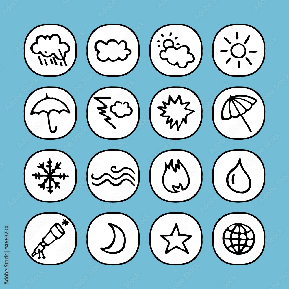 black and white icons set - weather black and white icons set - weather