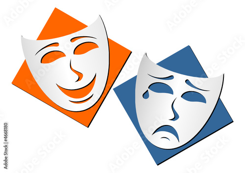 Masks representing theatre comedy and drama photo