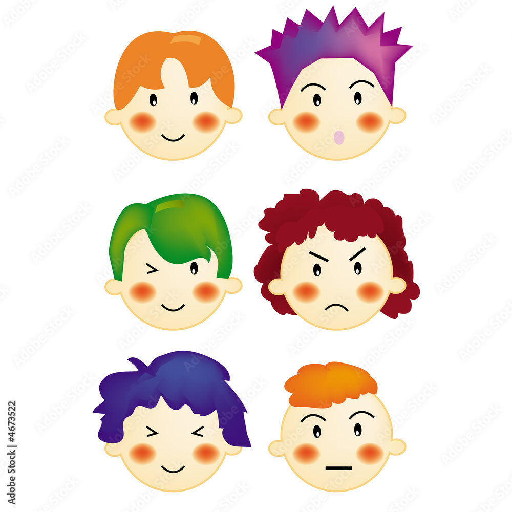 boy expression & hair style