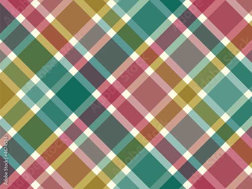vintage turquoise yellow pink diagonal plaid pattern