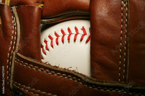 Baseball in a glove