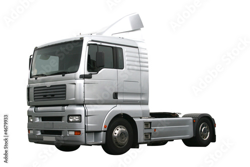 Silver truck isolated on a white background