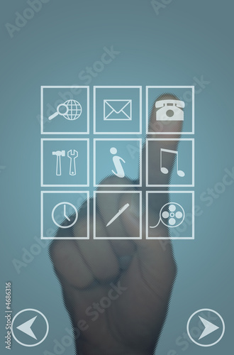 Clear touch screen menu and hand