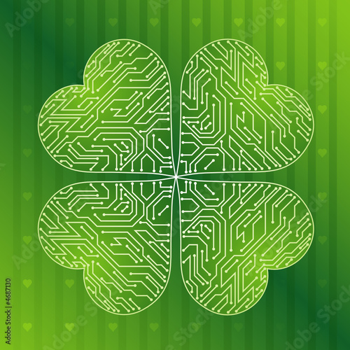 background with  green clover for St. Patrick's Day