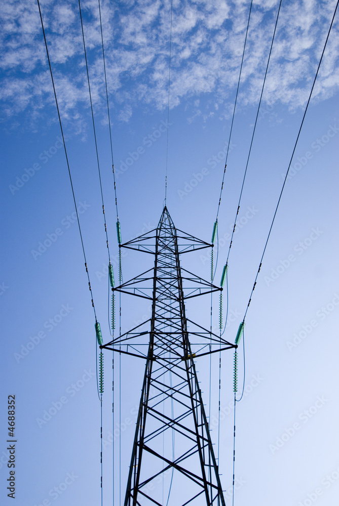 clouds and electric towers