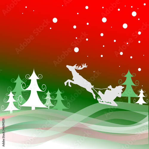 Départ du père noël sous la neige