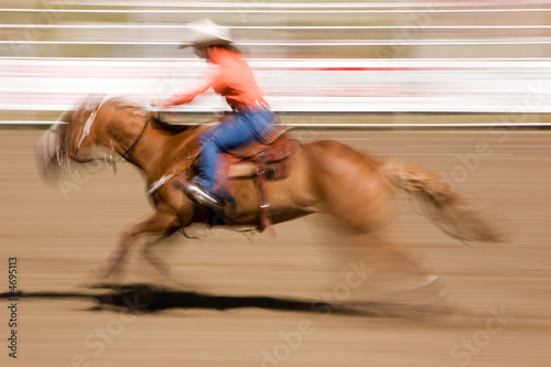 Galloping Horse with Cowgirl