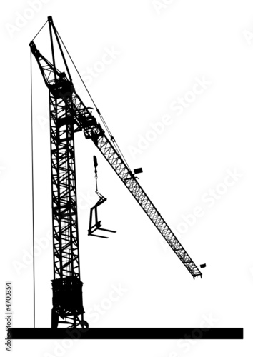 crane silhouette vector black