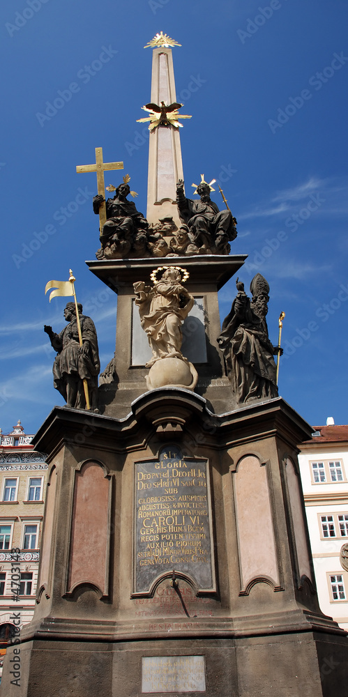 Fototapeta premium plague pillar statue on the Malostranske square in Prague