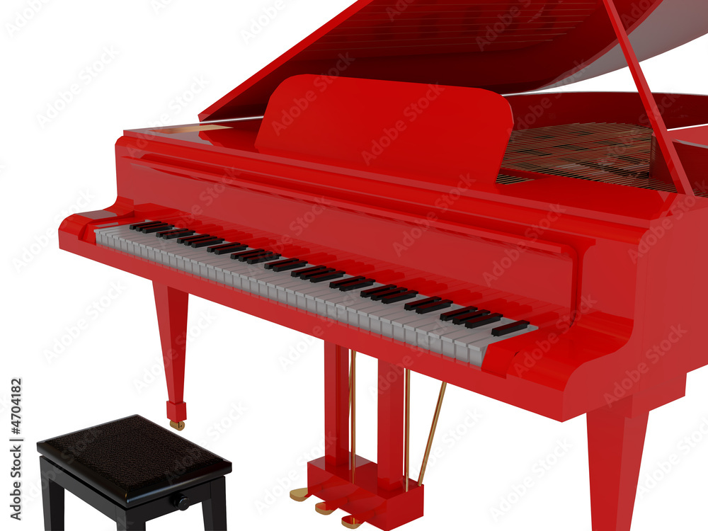 Red grand piano Stock Illustration | Adobe Stock