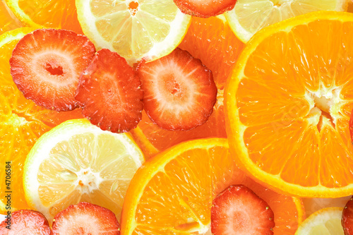 Orange-lemon-strawberry background