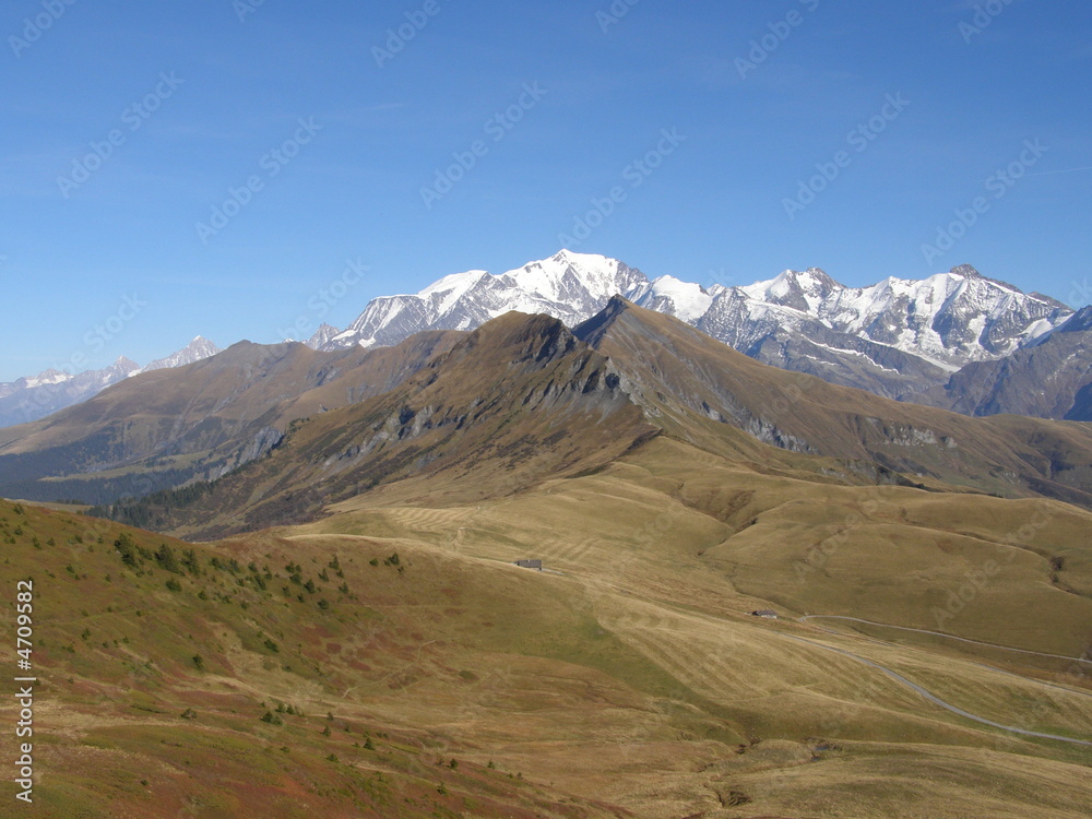 Paysage Mont Blanc en automne