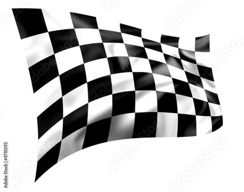 Billede på lærred Rippled black and white chequered flag