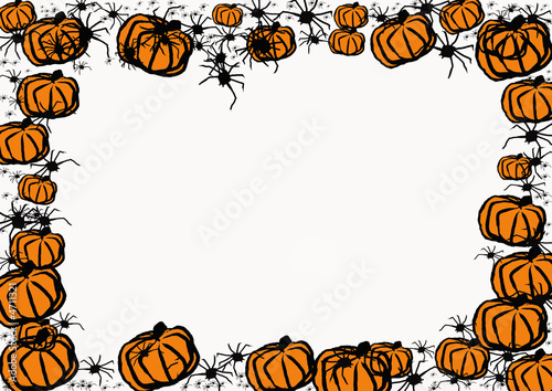 cadre Halloween citrouilles et araignées