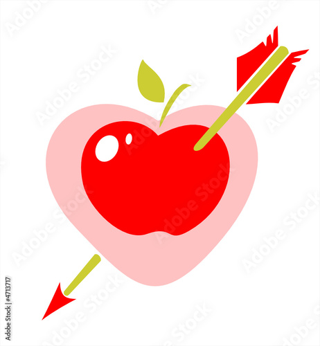 Arrow in apple heart