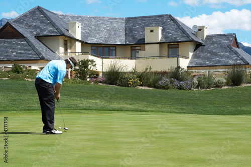 Golfer on the putting green