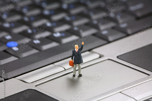 Businessman needs help with laptop