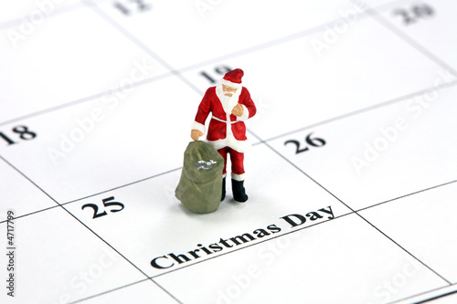 Santa and Christmas day calendar concept