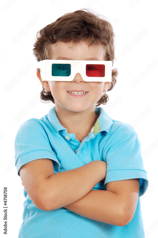 child whit 3d glasses child whit 3d glasses