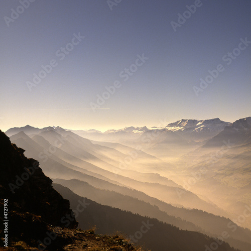 Mountain range from Niesen Kuln, Bernese Oberland, Switzerland