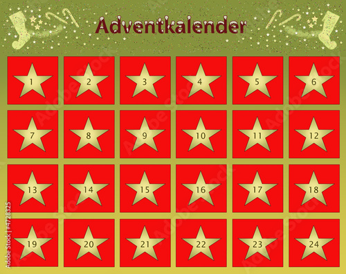 adventkalender mit goldsterne