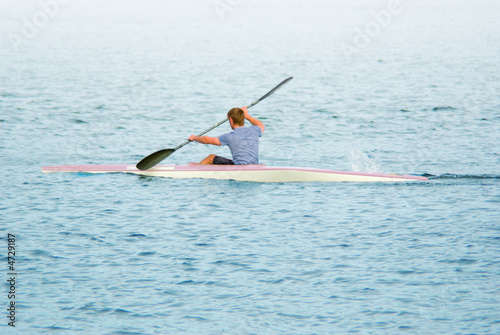Kayak Racing on Lake