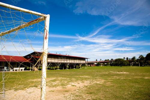 Quadro em tela Old rundown soccer field
