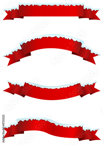 Collection de rubans rouge d'hiver
