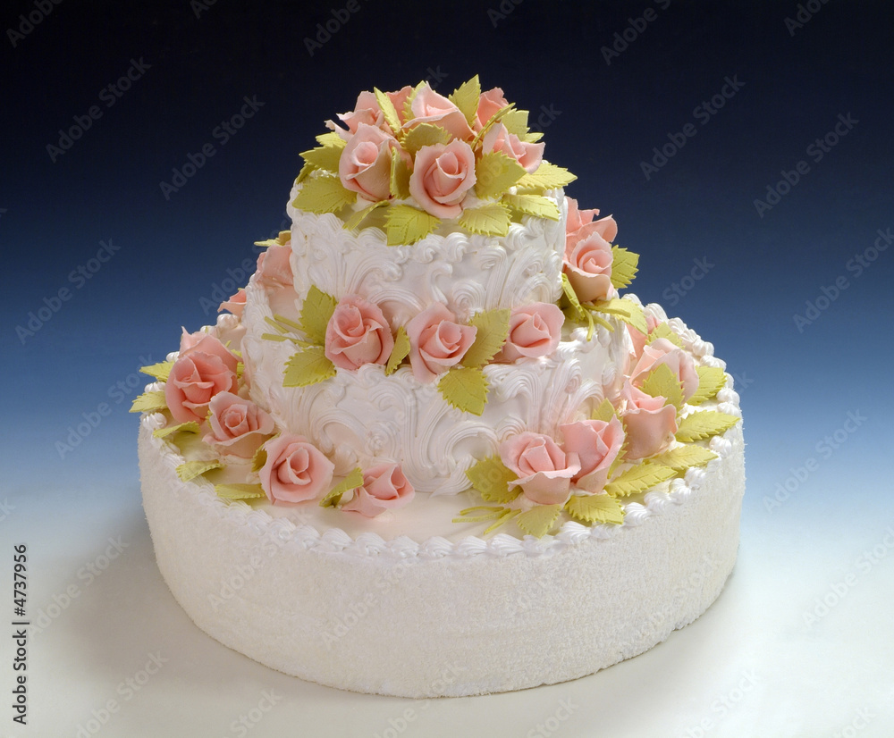 The Pastries, a cake with white frosting The Pastries, a cake with white frosting