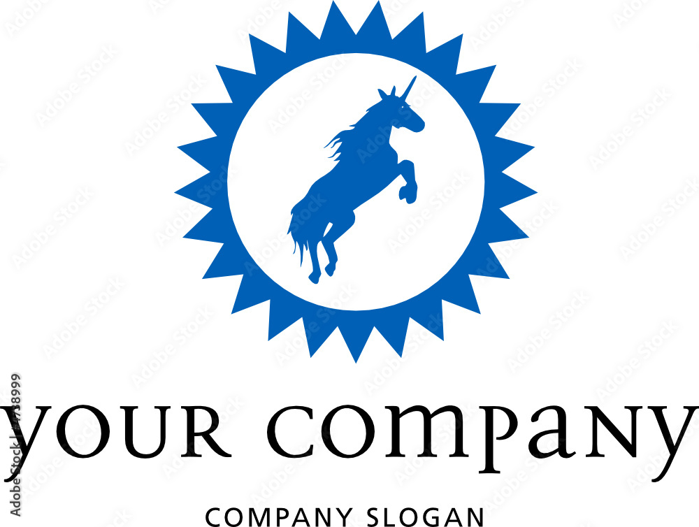 Fototapeta premium logo mit einhorn