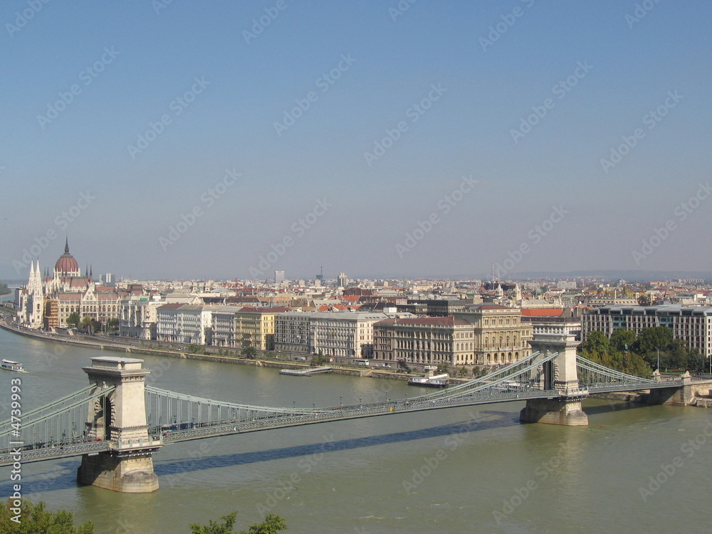 River Danube in Budapest with the Széchenyi Chain Bridge