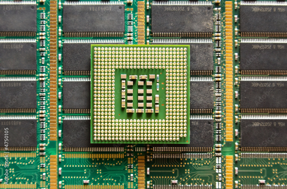 Cpu on computer chip background Cpu on computer chip background