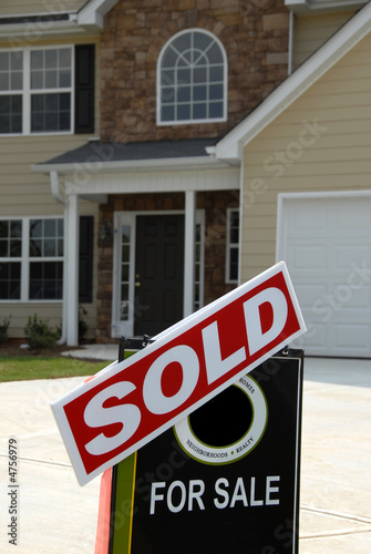 SOLD Sign in Front of Beautiful New Home