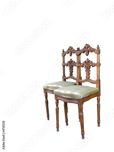 two old  carved   chairs photo