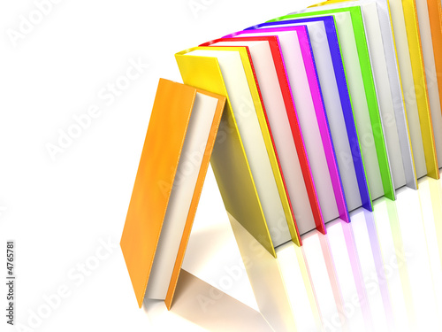 Wallpaper Mural colored books isolated on glossy white Torontodigital.ca