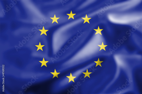 Rippled European flag - Blue with yellow stars