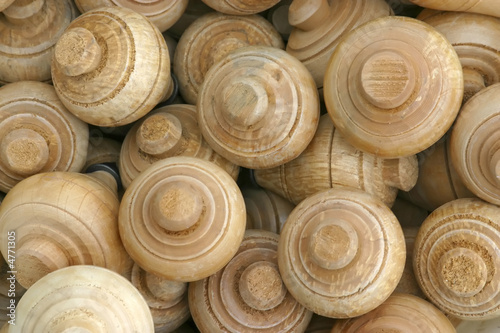 Wooden spin tops