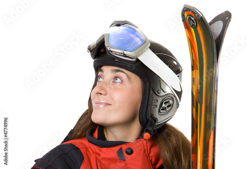 Smiling skier girl