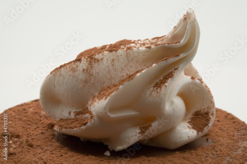 Whipped cream and cocoa dust
