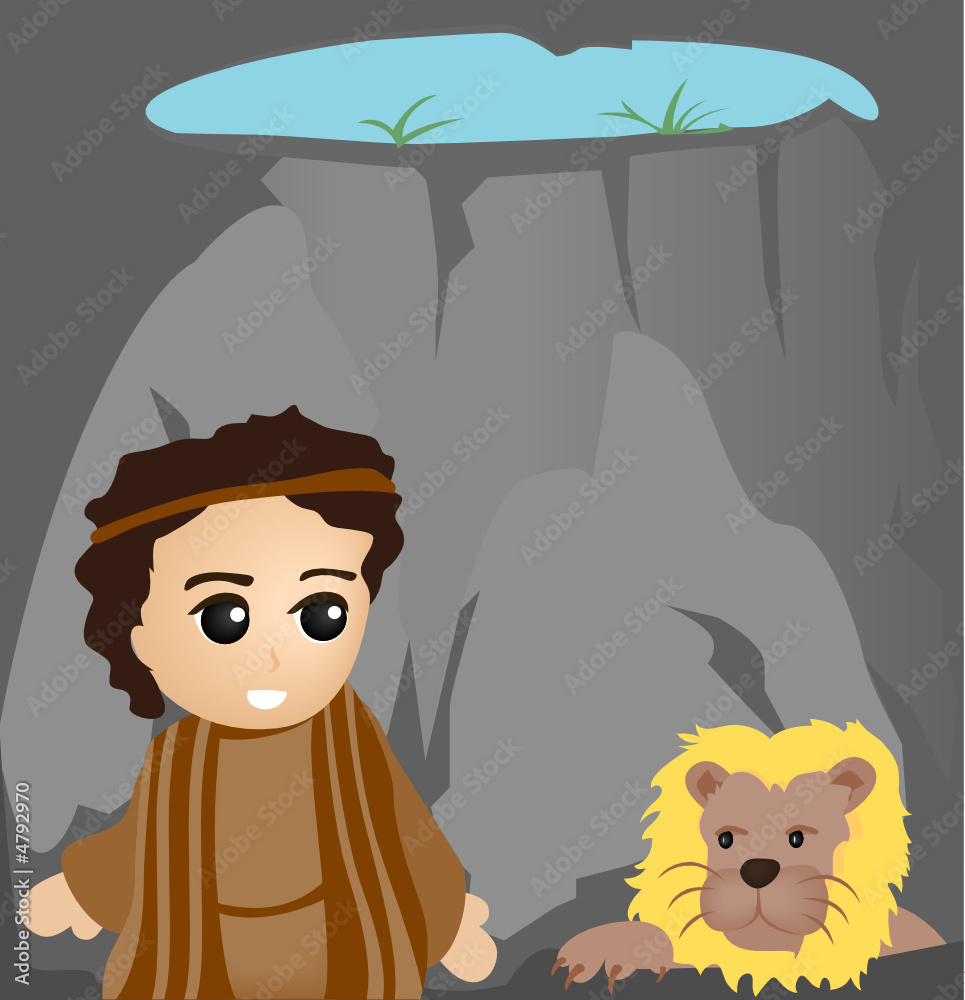 Daniel in the Lions Den Stock Vector | Adobe Stock