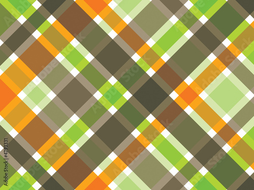 retro orange green brown plaid pattern 