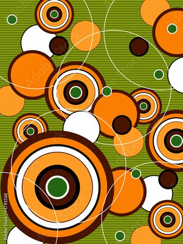 retro orange and green pop circles 